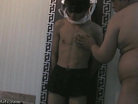 Straight boys giving hand jobs while in bondage