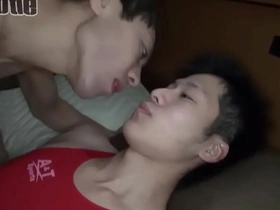 Gay teen Japanese twink at a club party