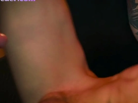 Muscular hunk gets a deepthroat blowjob and a facial in a hot gay scene.
