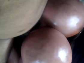 Dark-skinned doll gets covered in honey in part 4 of Yams series