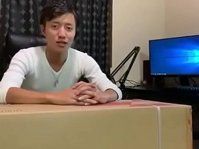 Young Japanese gay guy enjoys masturbation in the bathtub